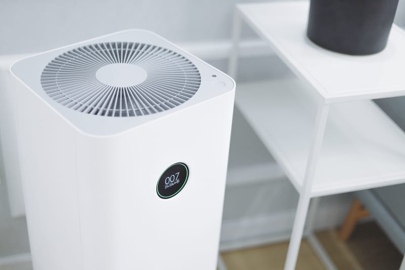 Air purifier in a home interior