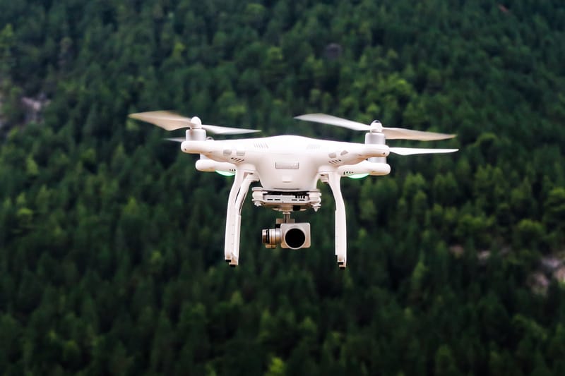 Inspection drone in flight
